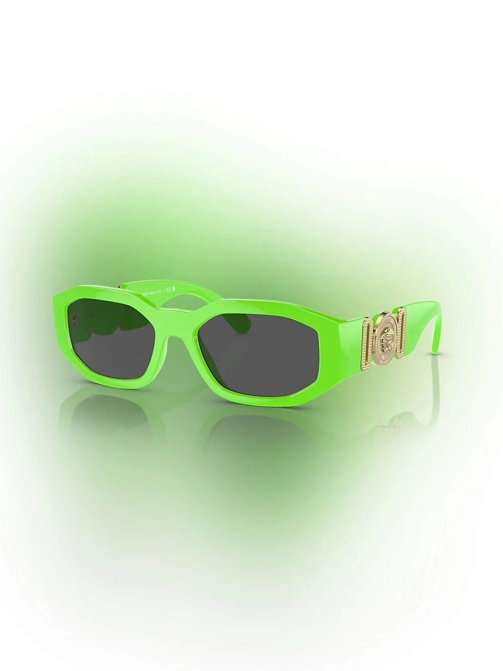 NWT Versace Green Fluo Medusa Biggie Sunglasses Full Inclusion